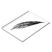 Zwart-wit witte leliebladprint notitieboek (Linkerzijde)
