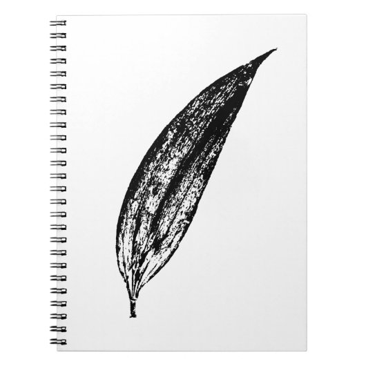 Zwart-wit witte leliebladprint notitieboek (Voorkant)
