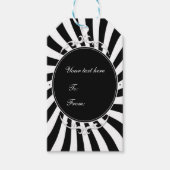 Zwart-wit witte strepen Circus carnaval Cadeaulabel (Voorkant)