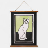  zwart-wit, witte zitendatillustratie hangend wandkleed (Voorkant)