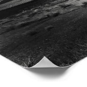 Zwart-wit  woestijnlandschapsberg poster (Hoek)