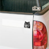 Zwart & Wit Wolf Portret Bumpersticker (Op Truck)