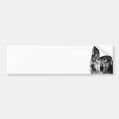 Zwart & Wit Wolf Portret Bumpersticker (Voorkant)