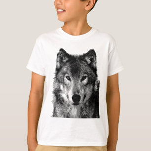 Zwart & Wit Wolf Portret T-shirt