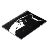 Zwart-wit Wolfportret bij Night Notitieboek (Linkerzijde)