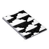 Zwart-wit wolkenpatroon notitieboek (Rechterzijde)