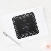Zwart-wit woord art product label blauwe harten (Envelop)