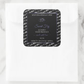 Zwart-wit woord art product label blauwe harten (Tas)