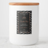 Zwart wit woord Art Productlabel Rosegold Heart Voedselcontainer Etiket (Voorkant)