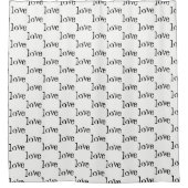 Zwart-wit Woord Liefde Patroon Douche Gordijn (Voorkant)