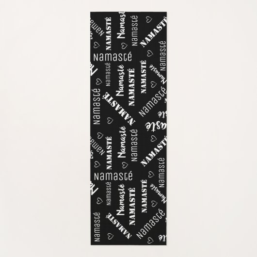 Zwart-wit Word Art - aangepaste tekst Namasté Yogamat (Voorkant)