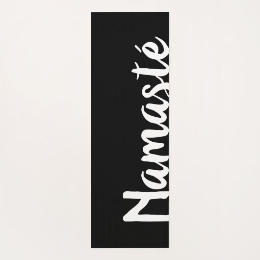 Zwart-wit Word Art - aangepaste tekst Namasté Yogamat (Achterkant)