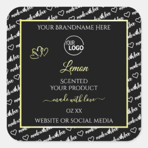 Zwart-wit Word Art Cream Product Labels Logo
