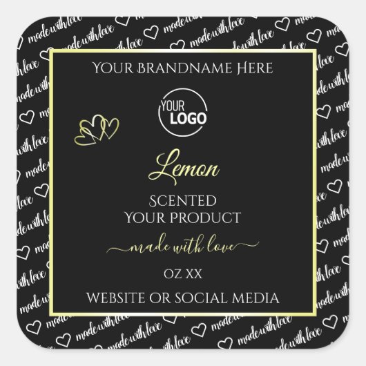 Zwart-wit Word Art Cream Product Labels Logo (Voorkant)