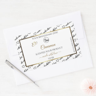 Zwart-wit Word Art Gold Product Labels Logo