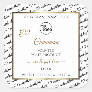 Zwart-wit Word Art Gold Product Labels Logo