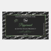 Zwart-wit Word Art Green Product Labels Logo (Voorkant)
