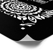 Zwart-wit Word Art Lacy Pattered Love Poster (Hoek)