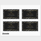 Zwart-wit Word Art Productlabel Gold Heart Rechthoekige Sticker (Vel)