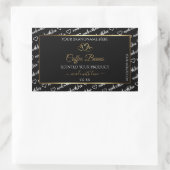 Zwart-wit Word Art Productlabel Gold Heart Rechthoekige Sticker (Tas)