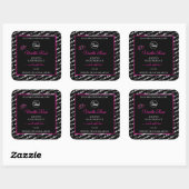 Zwart-wit Word Cloud Pink Product Label Logo (Vel)