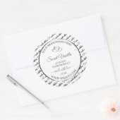 Zwart wit Word Cloud Product Label Silver Heart (Envelop)