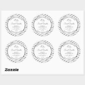 Zwart wit Word Cloud Product Label Silver Heart (Vel)