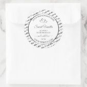 Zwart wit Word Cloud Product Label Silver Heart (Tas)