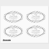 Zwart wit Word Cloud Product Label Silver Heart (Vel)