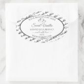 Zwart wit Word Cloud Product Label Silver Heart (Tas)