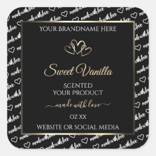 Zwart wit Word Cloud Product Labels Gold Lijst