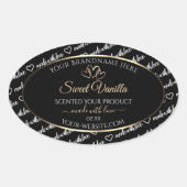 Zwart wit Word Cloud Product Labels Gold Lijst (Voorkant)