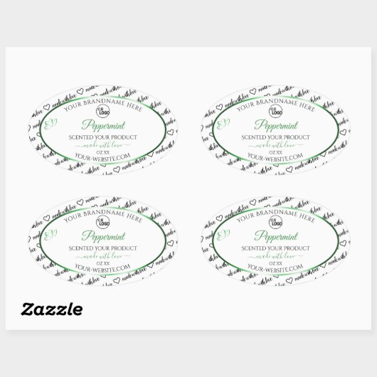 Zwart wit Word Cloud Product Labels Groen Logo (Vel)