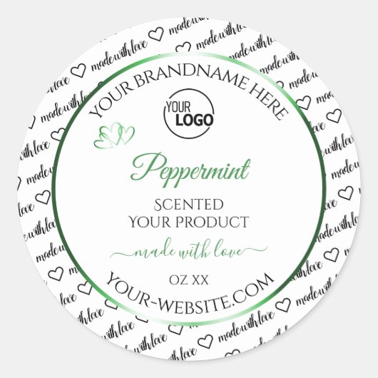 Zwart wit Word Cloud Product Labels Groen Logo (Voorkant)