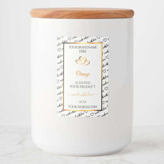 Zwart Wit Woud - Oranje label voor cloud Voedselcontainer Etiket (Voorkant)