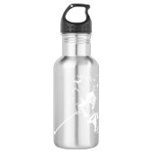 Zwart-wit Wrap Around Hockey Speler Monogram Waterfles (Voorkant)
