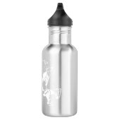 Zwart-wit Wrap Around Hockey Speler Monogram Waterfles (Rechts)