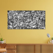 ZWART-WIT X - Actie schilderen -Abstract- Canvas Afdruk (Insitu (Woonkamer))