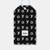 Zwart-wit X O XO X&O's Trendy Cute Party Cadeaulabel (Achterkant)
