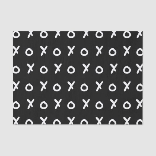 Zwart-wit X O XO X&O's Trendy Cute Tissuepapier (Voorkant)