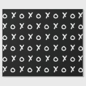 Zwart & Wit X O XO XO's Trendy Cute Cadeaupapier (Vlak)
