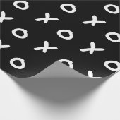 Zwart & Wit X O XO XO's Trendy Cute Cadeaupapier (Hoek)