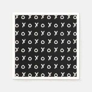 Zwart & Wit X O XO XO's Trendy Schattig Servet