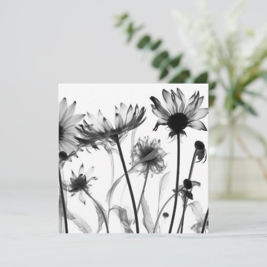 Zwart & wit X-Ray Bloemen (Staand voorkant)