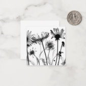 Zwart & wit X-Ray Bloemen Notitiekaartje (Voorkant / Achterkant in situ)