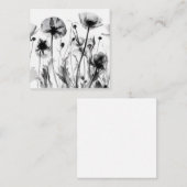 Zwart & Wit X-Ray Wildbloemen Notitiekaartje (Voorkant / Achterkant)