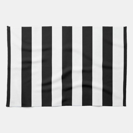 Zwart-wit XL Stripes Patroon Theedoek (Horizontaal)