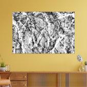 ZWART-WIT XLIX - Action schilderij -Abstract- Canvas Afdruk (Insitu (Woonkamer))