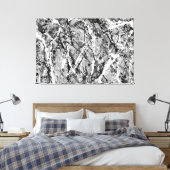 ZWART-WIT XLIX - Action schilderij -Abstract- Canvas Afdruk (Insitu (Slaapkamer))