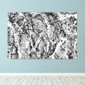 ZWART-WIT XLIX - Action schilderij -Abstract- Canvas Afdruk (Insitu (Houten vloer))